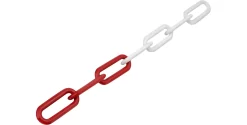 Absperrkette Aus Stahl, Rot/weiß, 10 M, Ø 6 Mm