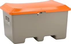 Allzweckbox Cemo, Glasfaserverstärkter Kunststoff (GFK), Grau, B 890 X T 600 X H 690 Mm, 200 L Hoch, Mit Staplertaschen