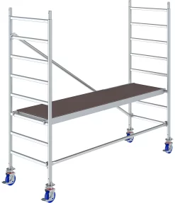 Alu-Fahrgerüst KRAUSE Serie 10, 200 Kg/m², TÜV-geprüft, Höhenverstellbare Rollen, L 2500 X B 750 X H 3000 Mm