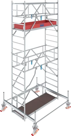 Alu-Fahrgerüst Stabilo Serie 100, 200 Kg/m², TÜV-geprüft, Gebremste Rollen, B 750 X T 2000 X H 5500 Mm