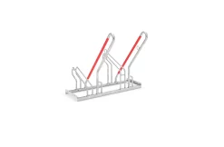 Anlehnparker WSM, 1-seitig, Für Reifen Bis B 55 Mm, B 1000 X T 550 X H 854 Mm, Stahl Verzinkt, 2 Einstellplätze