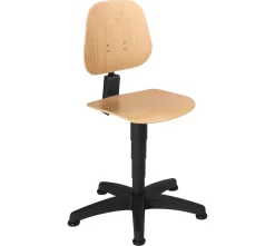 Arbeitsdrehstuhl 9650, Buchenschichtholz, Gleiter, Natur Lackiert