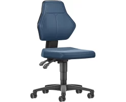 Arbeitsdrehstuhl Allrounder, O. Armlehnen, Permanentkontakt, M. Rollen, Kunstleder, Blau