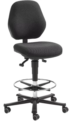 Arbeitsstuhl COUNTER Basic, Sitz-Stopp-Rollen, Anthrazit