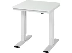 Arbeitstisch Serie Adlatus 300, Melamin-Platte, B 750 X T 800 X H 750 - 1120 Mm