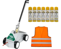 Bodenmarkierer Perfekt-Striper + 12 Dosen Gelb Markierungsfarbe SET + Warnweste GRATIS