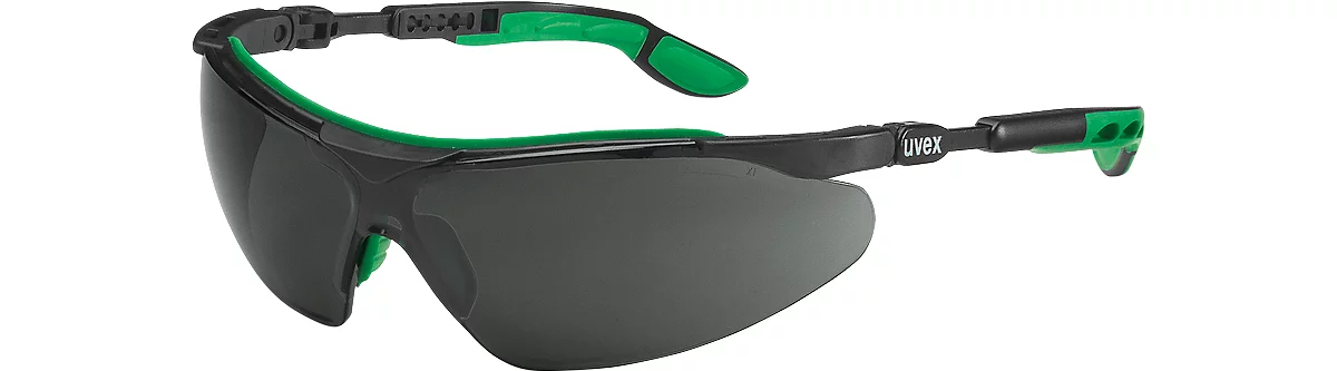 Bügelbrille Uvex I-vo, EN 166, EN 169, Polycarbonat Grau, Rahmen Schwarz/grün, Schutzstufe 5, 5 Stck 1 Bügelbrille Uvex I-vo, EN 166, EN 169, Polycarbonat Grau, Rahmen Schwarz/grün, Schutzstufe 5, 5 Stck