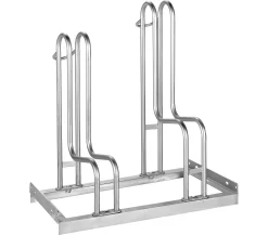 Bügelparker, 1-seitig, Für Reifen Bis B 55 Mm, B 700 X T 1850 X H 740 Mm, Stahl Feuerverzinkt, 2 Einstellplätze, Zerlegt