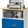 Computer-Station Typ 1023, Monitorfach Bis 26“, Ablagefach, Arbeitsplatte, Unterschrank, Bis 200 Kg, B 1100 X T 790 X H 1840 Mm, Stahl/Holz, Stationär