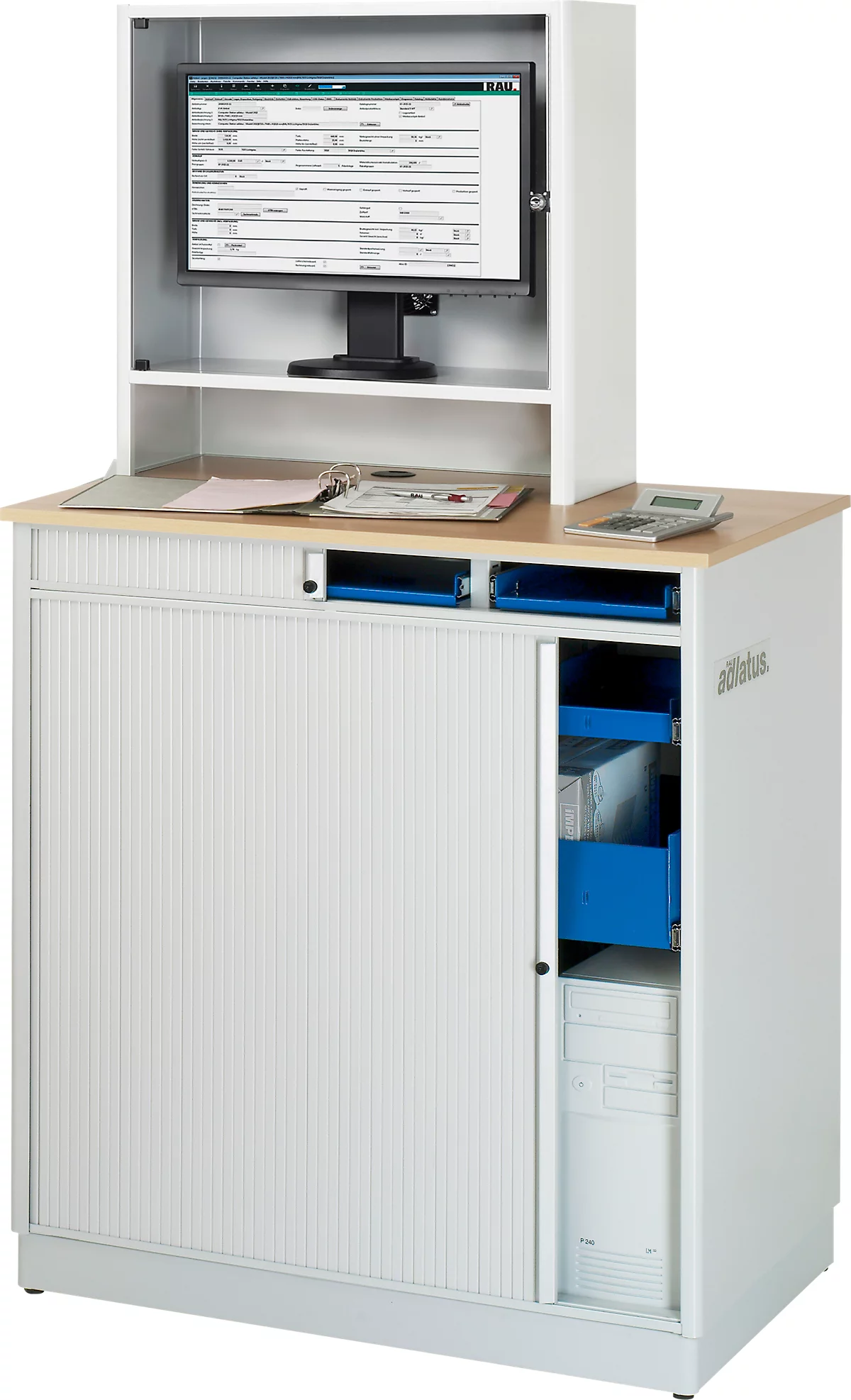 Computer-Station Typ 6018, B 1030 X T 660 X H 1810 Mm, Stationär 2 Computer-Station Typ 6018, B 1030 X T 660 X H 1810 Mm, Stationär – Bild 2