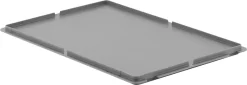 Deckel, Für Kasten Im EURO-Maß Der Serie MF Und LTF, Mit Scharnier, L 594 X B 396 Mm, Grau