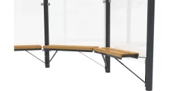 Design-Sitzbank WSM F. Achteckpavillon Paris, L 1000 Mm, Kiefernholz, Pulverb. Stahl, Anthrazitgrau