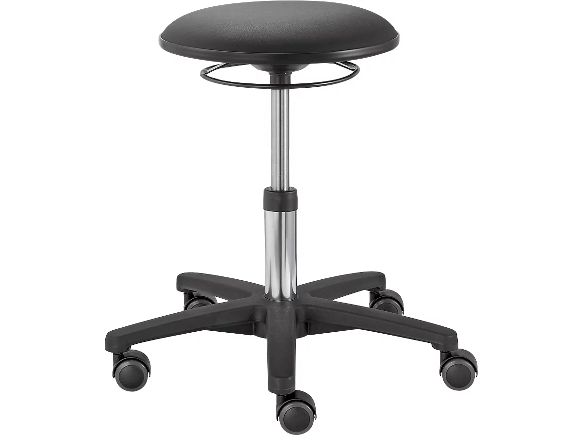 Drehhocker TEC Basic IS 1989, Höhenverstellbar, Ergonomischer Polster-Sitz, Schwarz