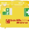 Erste-Hilfe-Koffer Extra+ BÜRO SN-CD, DIN 13157, Gelb, Reflektionsstreifen, Inkl. Wandhalterung, Befüllt, ABS-Kunststoff