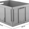 Euro Box Serie LTB 8420-GL, Aus PP, Inhalt 175 L, Durchfassgriff, Grau