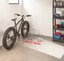 Fahrradständer MOTTEZ Fat Bike, 3 Einstellplätze, Reifenbreite Einstellbar, Selbsttragend, Stahl Verzinkt -Lager und Betriebslager fahrradstaender mottez fat bike 3 einstellplaetze reifenbreite einstellbar selbsttragend stahl verzinkt img SI 194983 H