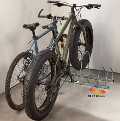 Fahrradständer MOTTEZ Fat Bike, 3 Einstellplätze, Reifenbreite Einstellbar, Selbsttragend, Stahl Verzinkt -Lager und Betriebslager fahrradstaender mottez fat bike 3 einstellplaetze reifenbreite einstellbar selbsttragend stahl verzinkt img SI 194983 K