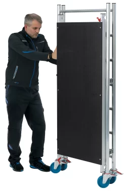 Faltgerüst Krause RollTec®, Arbeitshöhe Bis 2,9 M, Belastbar Bis 200 Kg/m2, Mit Belagbühne, Mobil, Aluminium -Lager und Betriebslager faltgeruest krause rolltec arbeitshoehe bis 2 9 m belastbar bis 200 kg m2 mit belagbuehne mobil aluminium img WS 413878 A