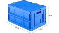 Faltkasten Im EURO-Maß FK E-D-6320-2, Mit Deckel, 64 L, Blau