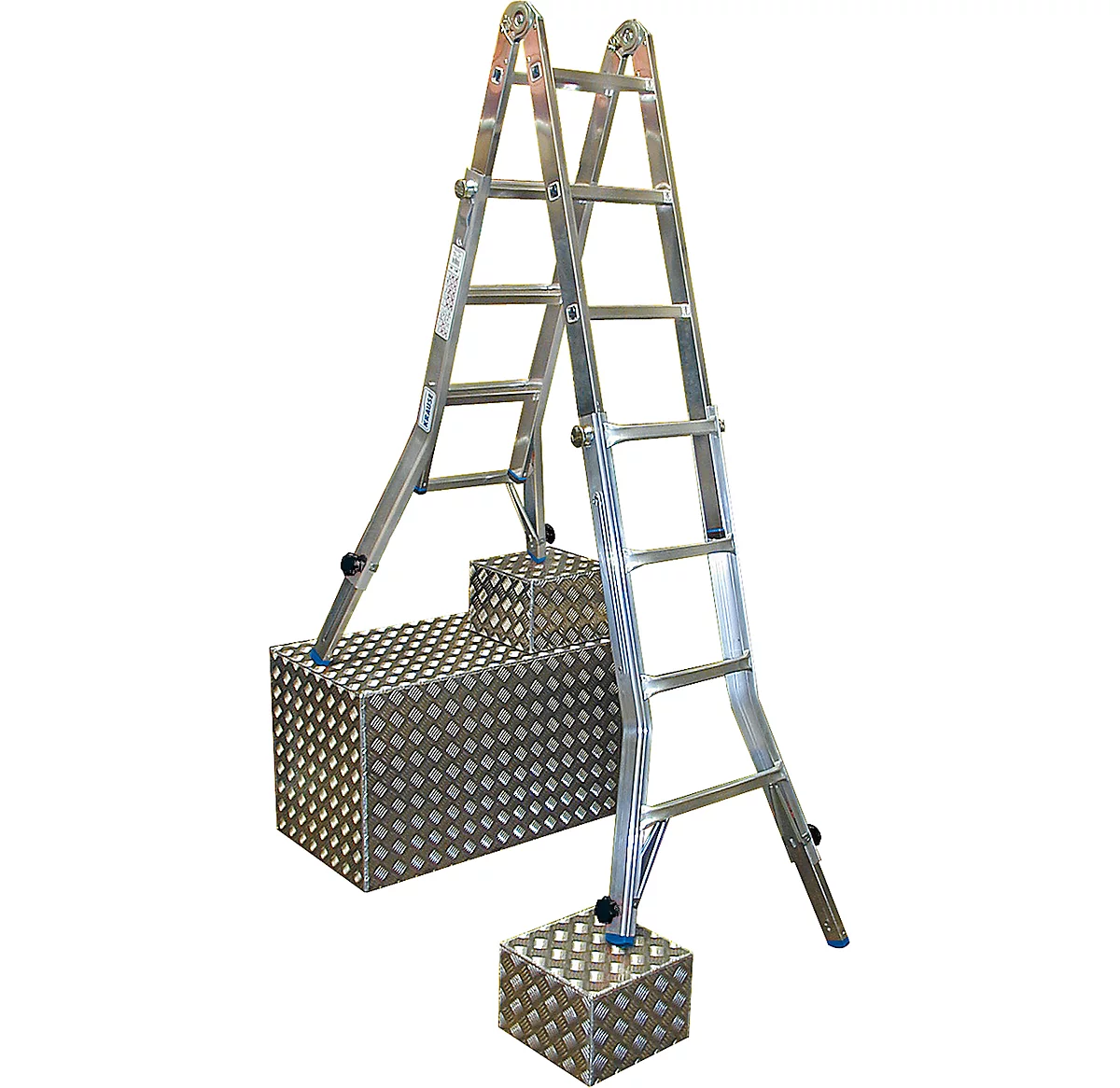 Gelenk-Teleskopleiter, Mit 4 X 4 Sprossen