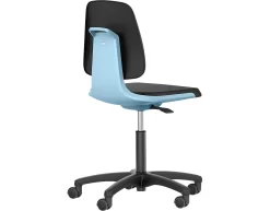 LABSIT Labordrehstuhl, O. Armlehne, M. Rollen, Rückenlehnenhöhe 420 Mm, Kunstleder, Blau
