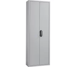 Magazinschrank, 1980 Mm Hoch, 15 Böden, 82 Kästen, Mit Türen, Hellsilber