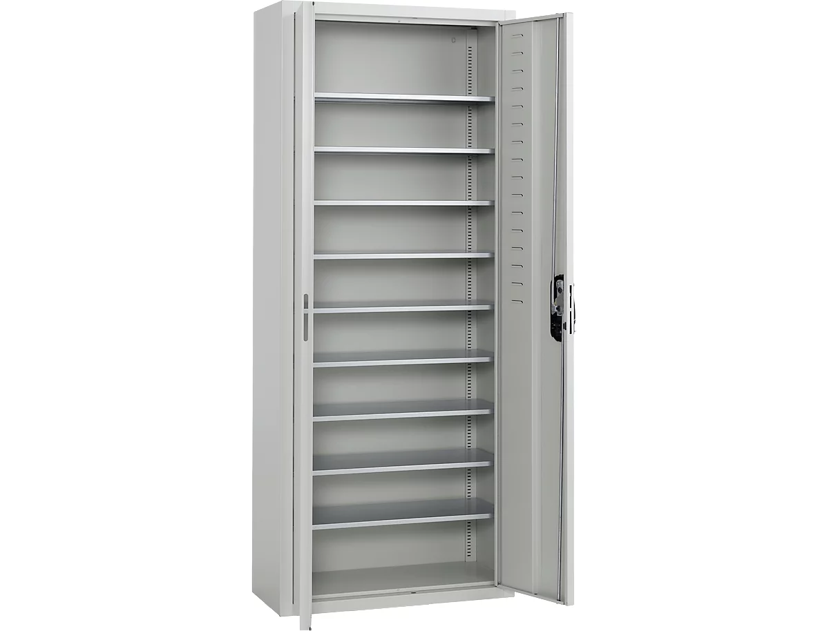 Magazinschrank, 1980 Mm Hoch, 15 Böden, Ohne Kästen, Mit Türen, Lichtgrau 2 Magazinschrank, 1980 Mm Hoch, 15 Böden, Ohne Kästen, Mit Türen, Lichtgrau – Bild 2