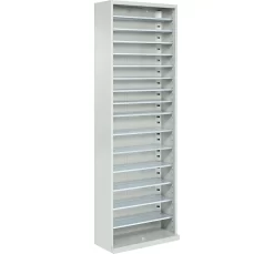 Magazinschrank, 1980 Mm Hoch, 15 Böden, Ohne Kästen, Ohne Türen, Lichtgrau