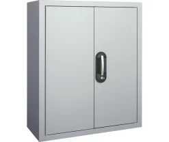 Magazinschrank, 830 Mm Hoch, 4 Böden, 24 Kästen, Mit Türen, Weißalu