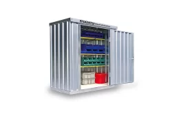 Materialcontainer MC 1100, Verzinkt, Zerlegt, Mit Holzfußboden