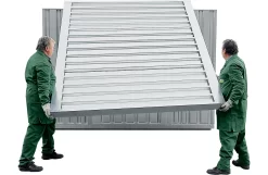 Materialcontainer MC 1200, Verzinkt, Zerlegt, Mit Holzfußboden -Lager und Betriebslager materialcontainer mc 1200 verzinkt zerlegt mit holzfussboden img SI 039053 E cut A8