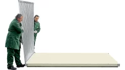 Materialcontainer MC 1300, Verzinkt, Zerlegt, Mit Holzfußboden -Lager und Betriebslager materialcontainer mc 1300 verzinkt zerlegt mit holzfussboden img SI 039053 C cut A8