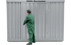 Materialcontainer MC 1500, Verzinkt, Zerlegt, Mit Holzfußboden -Lager und Betriebslager materialcontainer mc 1500 verzinkt zerlegt mit holzfussboden img SI 039053 F cut A8