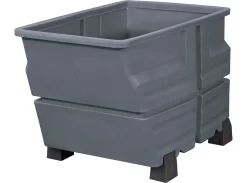 Mehrzweckbehälter, Polyethylen, Grau, 600 L, B 825 X T 1240 X H 845 Mm, Mit Füßen, Einfahrbreite 580 Mm