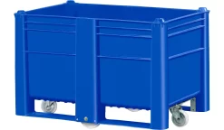 Palettenbox, Mit 4 Rollen, Geschlossen, 500 L