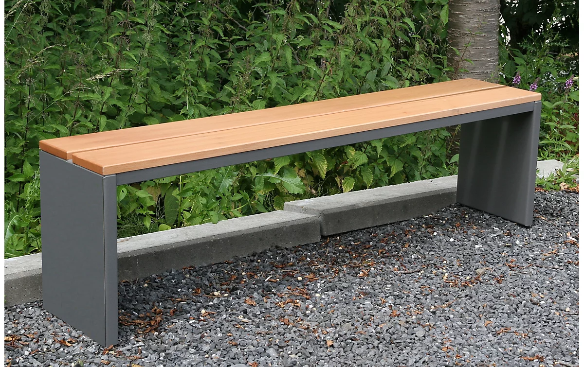 Parkbank, Edelstahl/Garapaholz, Witterungsbeständig, B 1500 X T 300 X H 400 Mm, Moonstone-grau 1 Parkbank, Edelstahl/Garapaholz, Witterungsbeständig, B 1500 X T 300 X H 400 Mm, Moonstone-grau