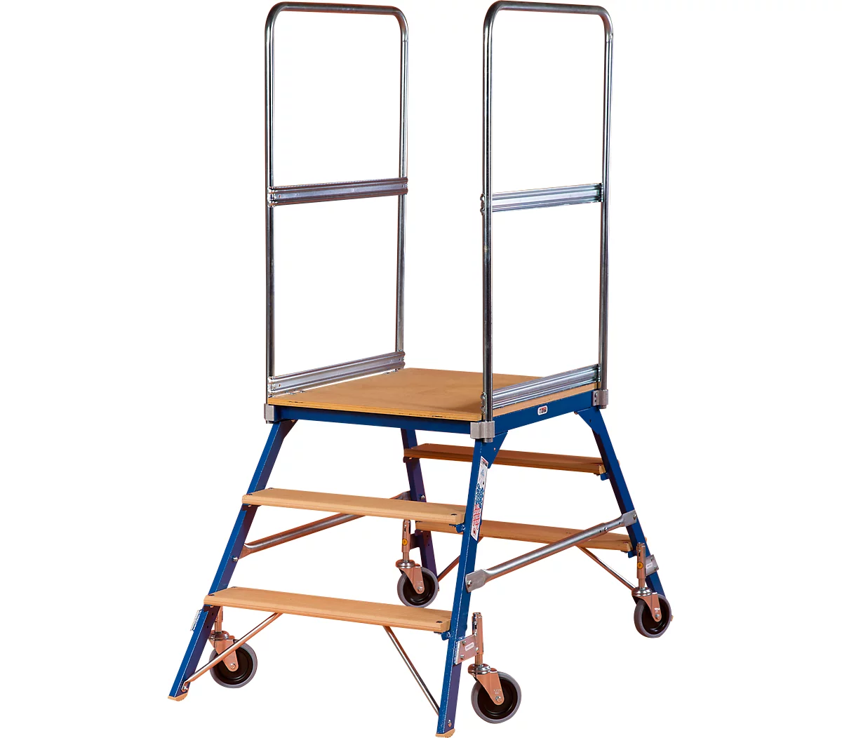 Podestleiter, Frei Rollbar, Zweiseitig, Stufen Buche, Gr. 3, 40 Kg 1 Podestleiter, Frei Rollbar, Zweiseitig, Stufen Buche, Gr. 3, 40 Kg