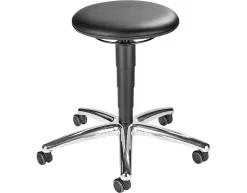 Praxishocker Bimos, Mit Rollen, Für Labore & Hygienekritische Bereiche, Höhenverstellbar, B 400 X T 400 X H 460-630 Mm, Kunstleder, Schwarz