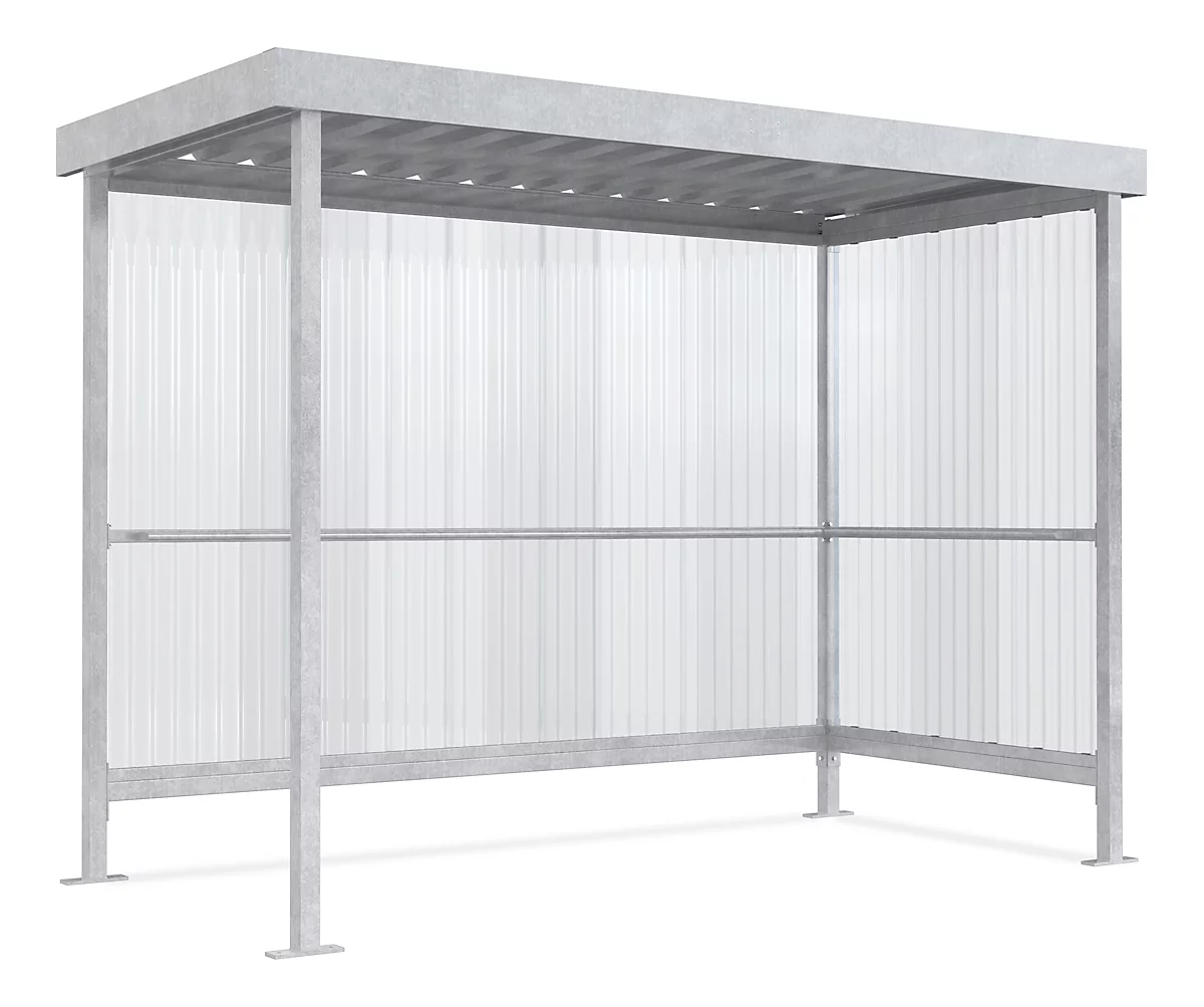 Raucherunterstand WSM Jena Maxi, Outdoor, Für 4-5 Personen, B 2960 X T 1580 X H 2360 Mm, Verzinkt 2 Raucherunterstand WSM Jena Maxi, Outdoor, Für 4-5 Personen, B 2960 X T 1580 X H 2360 Mm, Verzinkt – Bild 2