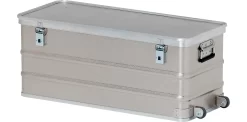 Rechteckbehälter Mit Rollen, Alu-Dekor, 105 L