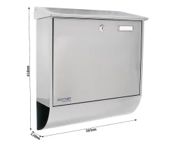 Rottner Briefkasten Expo Inox, Wandmontage, Namensschild, Postrolle, Zylinderschloss, Inkl. 2 Schlüssel, Edelstahl, B 385 X T 120 X H 410 Mm -Lager und Betriebslager rottner briefkasten expo inox wandmontage namensschild postrolle zylinderschloss inkl 2 schluessel edelstahl b 385 x t 120 x h 410 mm img WS 593949 D