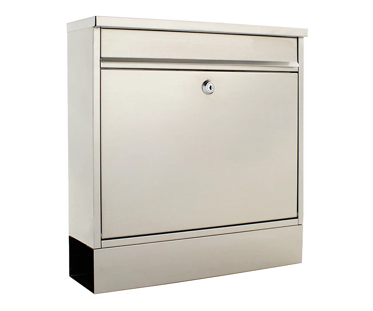 Rottner Briefkasten Hochhaus II, Wandmontage, Postrolle, Zylinderschloss, 2 Schlüssel, Edelstahl, B 360 X T 115 X H 380 Mm, Inkl. Akku-Hitzeaufkleber 1 Rottner Briefkasten Hochhaus II, Wandmontage, Postrolle, Zylinderschloss, 2 Schlüssel, Edelstahl, B 360 X T 115 X H 380 Mm, Inkl. Akku-Hitzeaufkleber