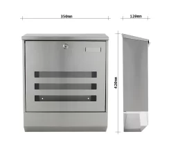 Rottner Briefkasten Jubilee 40, Wandmontage, Namensschlid/Sichtfenster/Postrolle, Zylinderschloss, 2 Schlüssel, Edelstahl, B 350 X T 120 X H 420 Mm -Lager und Betriebslager rottner briefkasten jubilee 40 wandmontage namensschlid sichtfenster postrolle zylinderschloss 2 schluessel edelstahl b 350 x t 120 x h 420 mm img WS 593962 D