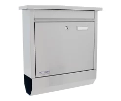Rottner Briefkasten Lettero Inox, Wandmontage, Namensschlid & Postrolle, Zylinderschloss, Inkl. 2 Schlüssel, Edelstahl, B 370 X T 100 X H 410 Mm