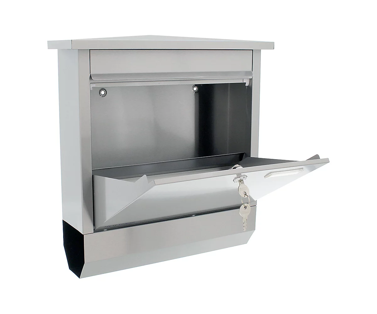Rottner Briefkasten Lettero Inox, Wandmontage, Namensschlid & Postrolle, Zylinderschloss, Inkl. 2 Schlüssel, Edelstahl, B 370 X T 100 X H 410 Mm 2 Rottner Briefkasten Lettero Inox, Wandmontage, Namensschlid & Postrolle, Zylinderschloss, Inkl. 2 Schlüssel, Edelstahl, B 370 X T 100 X H 410 Mm – Bild 2