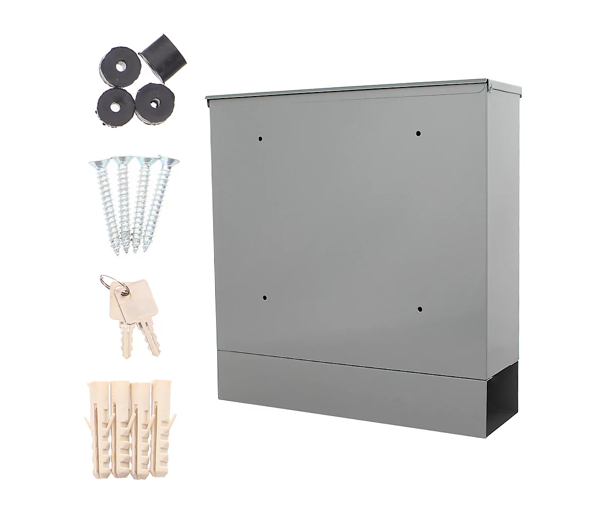 Rottner Briefkasten Postale, Wandmontage, Namensschlid/Postrolle/Sichtfenster, Zylinderschloss, 2 Schlüssel, Stahlblech, B 365 X T 120 X H 380 Mm 6 Rottner Briefkasten Postale, Wandmontage, Namensschlid/Postrolle/Sichtfenster, Zylinderschloss, 2 Schlüssel, Stahlblech, B 365 X T 120 X H 380 Mm – Bild 6