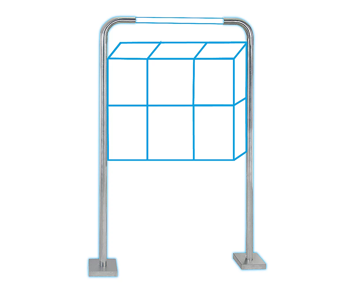 Rottner Briefkastenständer, Bügelform, Für Freistehende Briefkastenanlagen, Inkl. Montagematerial & Bohranleitung, Edelstahl, H 1355 Mm – Bild 4