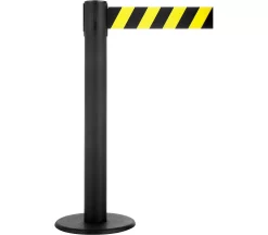 RS-GUIDESYSTEMS Gurtpfosten GLA 86, Metall, Höhe 1000 Mm, Gurtbandmaß L 7000 X B 100 Mm, Gelb/schwarz Schraffiert