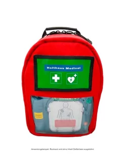 Sanitätsrucksack Parademic, Für Defibrillator HeartStart HS1 O. FRED-PA-1, Verstellbare Schultergurte, B 260 X T 14 X H 355 Mm, Cordula, Rot