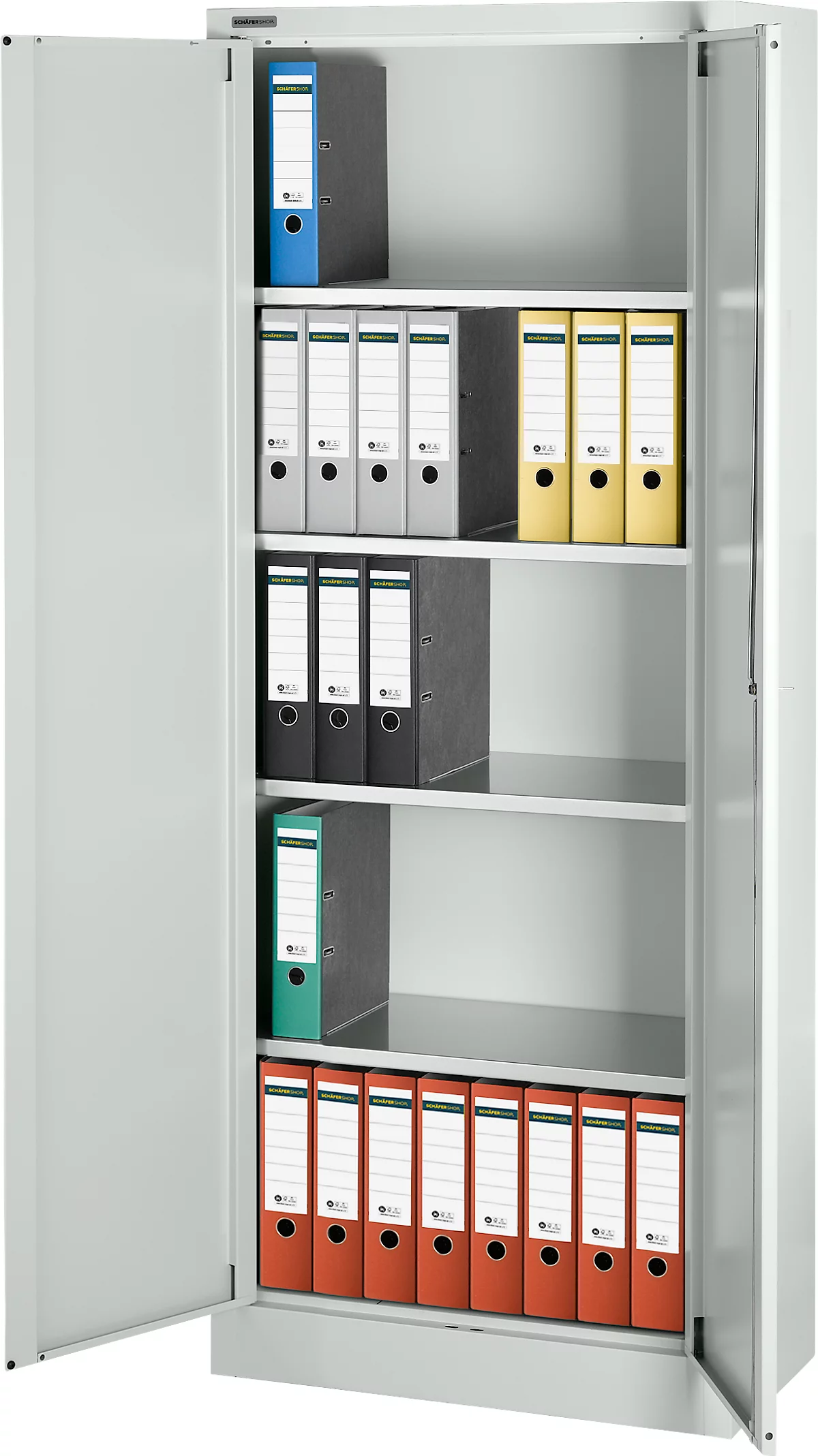 Schäfer Shop Pure Universalschrank 2er-Set, Stahl, Abschließbar, 950 X 400 X 1935 Mm, 5 OH 2 Schäfer Shop Pure Universalschrank 2er-Set, Stahl, Abschließbar, 950 X 400 X 1935 Mm, 5 OH – Bild 2